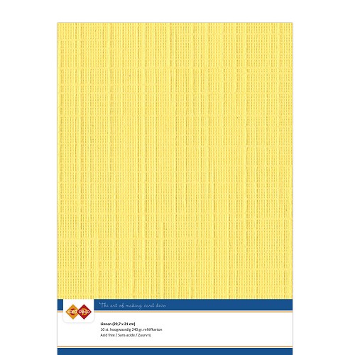 Card Deco Essentials - A4 Linen Card - Bright Yellow