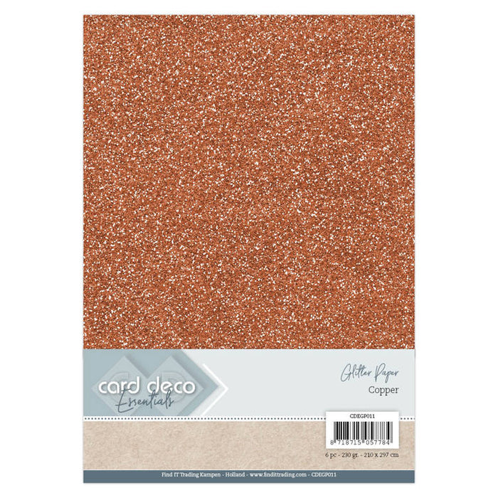 Card Deco Essentials - Glitter Card - Copper