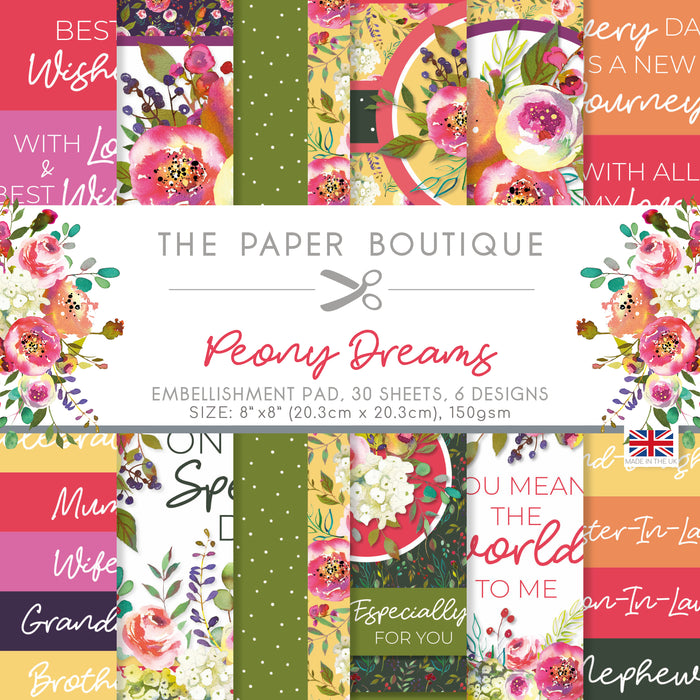 The Paper Boutique Peony Dreams - Embellishment Pad