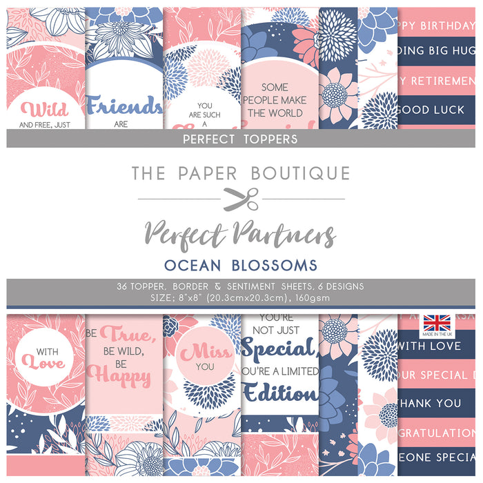 The Paper Boutique Perfect Partners Ocean Blossoms - 8" x 8" Paper Pad Perfect Toppers