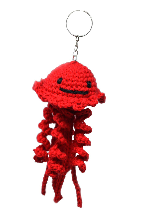 Knitty Critters - Jellyfish Keychain - Red