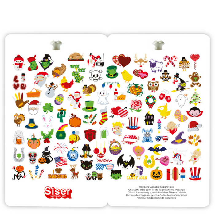 Siser 3 Pack Clipart USB Collection- Holidays, Sports & Occasions
