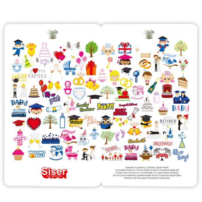 Siser 3 Pack Clipart USB Collection- Holidays, Sports & Occasions