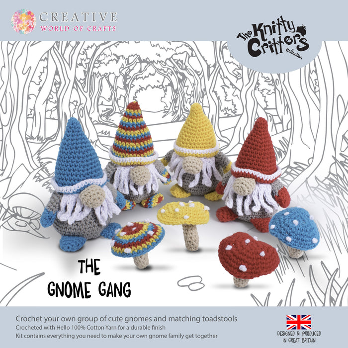 Knitty Critters - Gnome Crochet Kit - The Gnome Gang