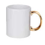 2 X 11oz - White Sublimation Mug with GOLD Handle      INCLUDING 2 X MAIL BOX